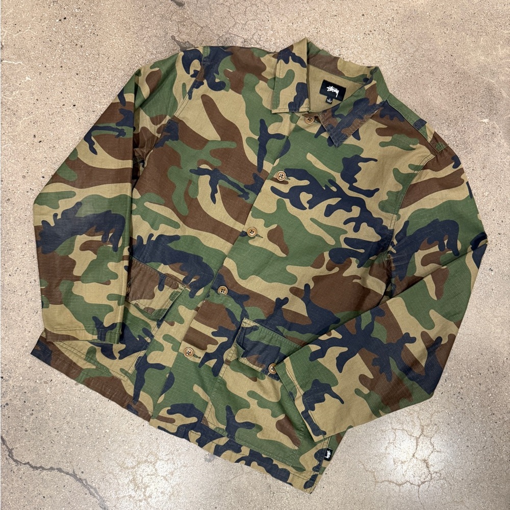 Stussy Camouflage Jacket - Green and Brown